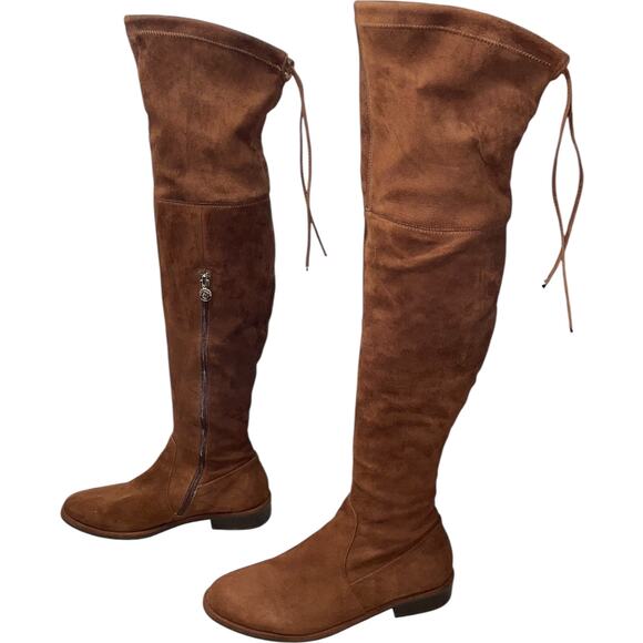 SoleMani Landers Slim 13" Suede Leather Over The Knee High Boots Size: 6.5M - Picture 2 of 7
